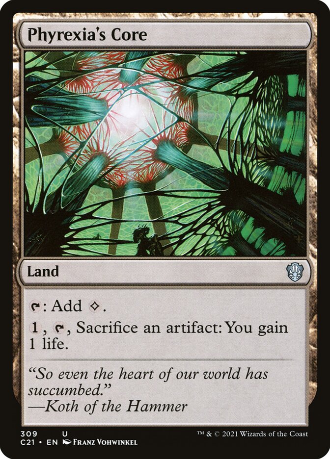 Phyrexia's Core – Uncommon Magic: The Gathering card from Commander 2021 (#309)