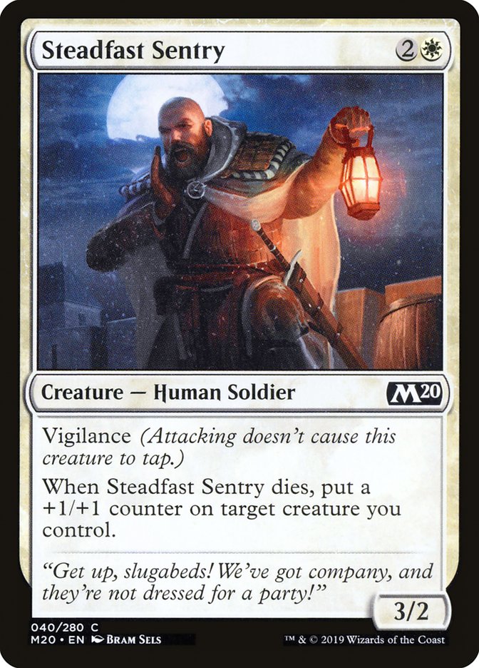 Steadfast Sentry – Common Magic: The Gathering card from Core Set 2020 (#40)