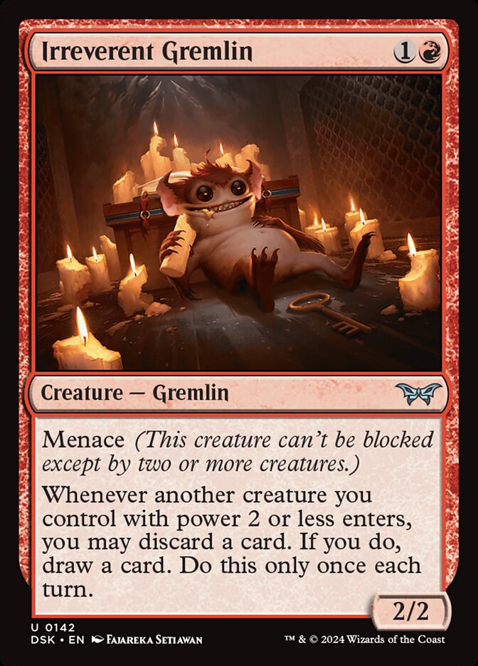 Irreverent Gremlin – Uncommon Magic: The Gathering card from Duskmourn: House of Horror (#142)