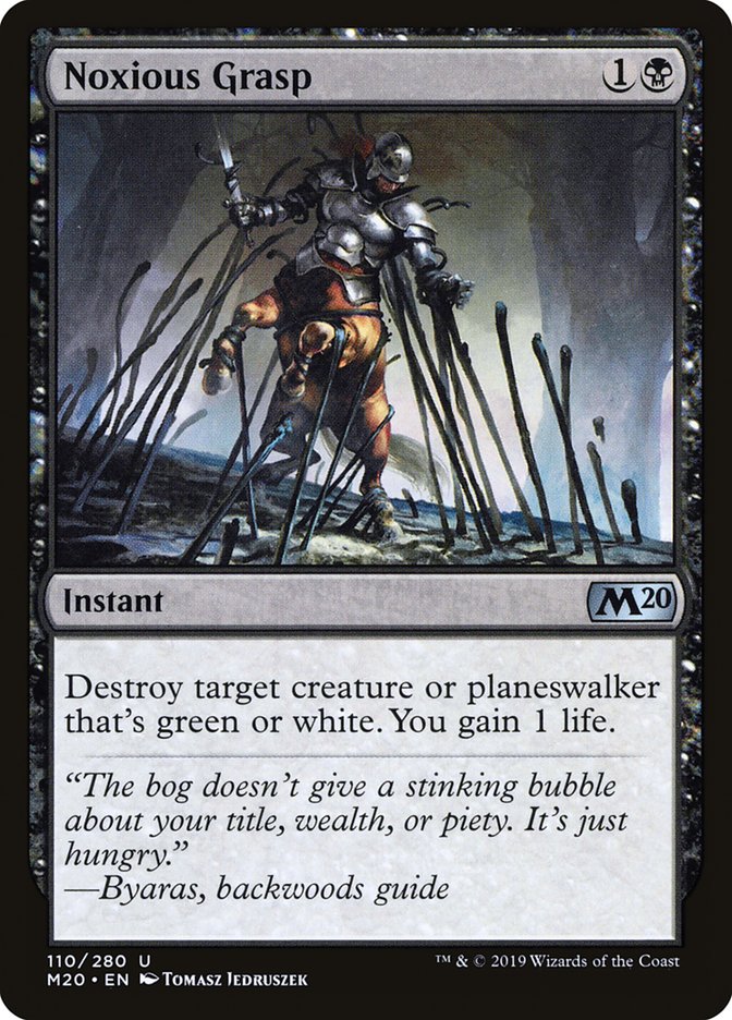 Noxious Grasp – Uncommon Magic: The Gathering card from Core Set 2020 (#110)