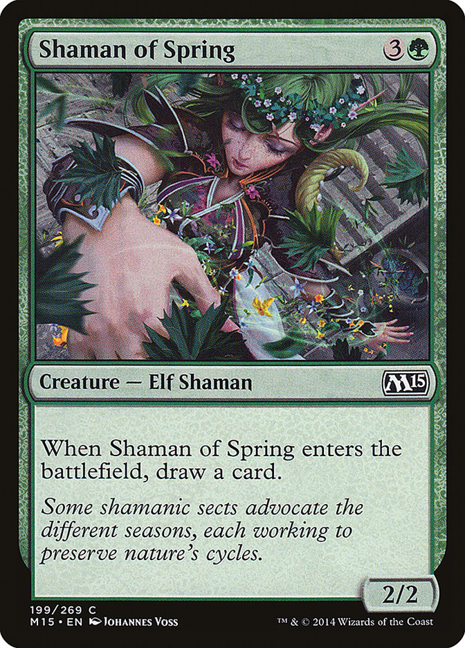 Shaman of Spring – Common Magic: The Gathering card from Magic 2015 (#199)