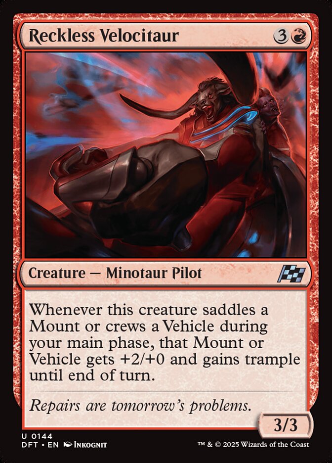 Reckless Velocitaur – Uncommon Magic: The Gathering card from Aetherdrift (#144)
