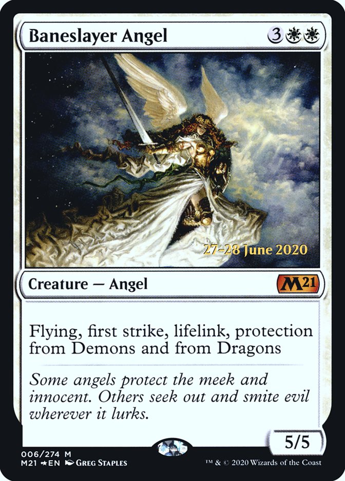 Baneslayer Angel – Mythic Magic: The Gathering card from Core Set 2021 Promos (#6s)