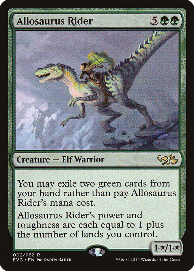 Allosaurus Rider – Rare Magic: The Gathering card from Duel Decks Anthology: Elves vs. Goblins (#2)