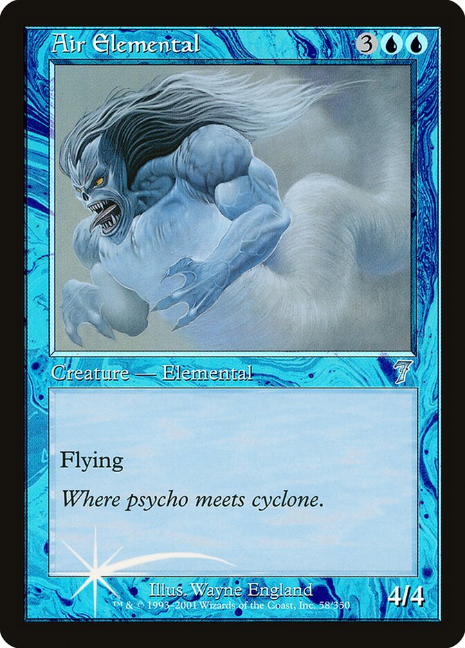 Air Elemental – Uncommon Magic: The Gathering card from Seventh Edition (#58★)