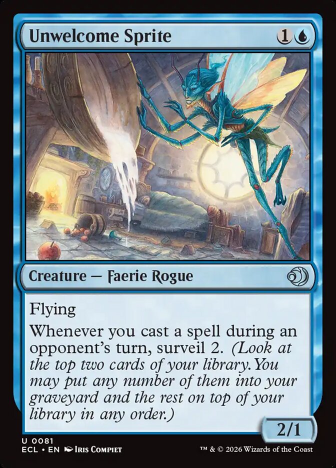 Unwelcome Sprite – Uncommon Magic: The Gathering card from Lorwyn Eclipsed (#81)
