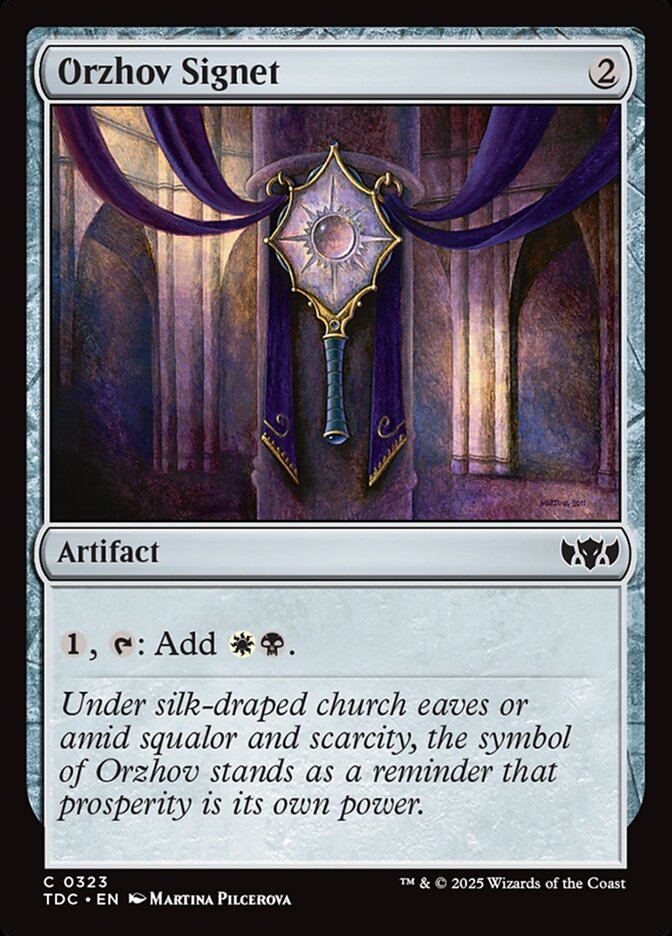 Orzhov Signet – Common Magic: The Gathering card from Tarkir: Dragonstorm Commander (#323)