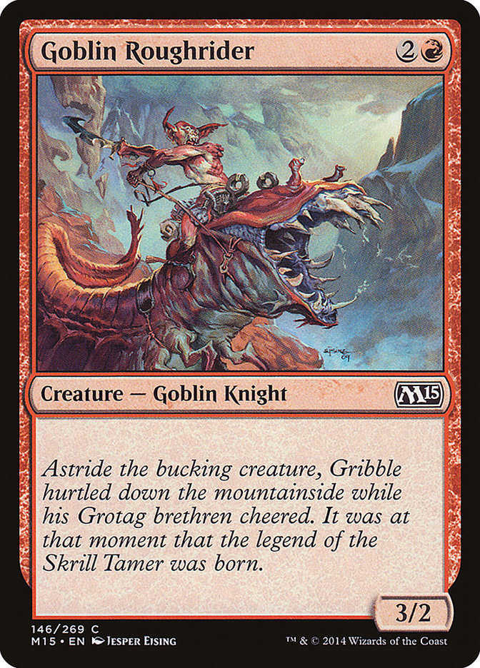 Goblin Roughrider – Common Magic: The Gathering card from Magic 2015 (#146)