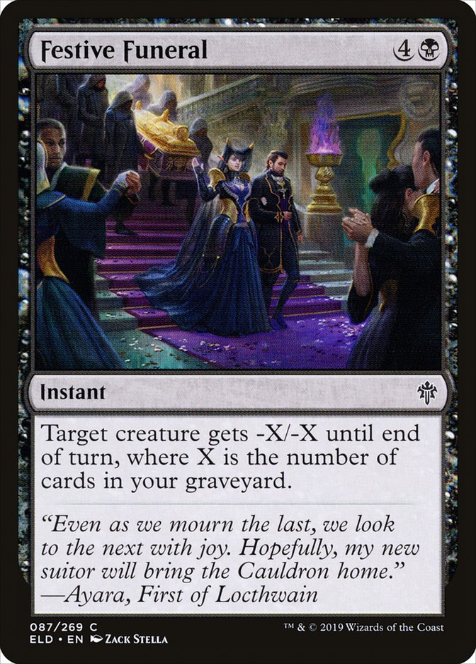 Festive Funeral – Common Magic: The Gathering card from Throne of Eldraine (#87)