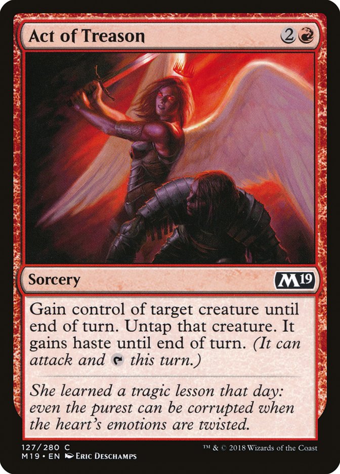 Act of Treason – Common Magic: The Gathering card from Core Set 2019 (#127)