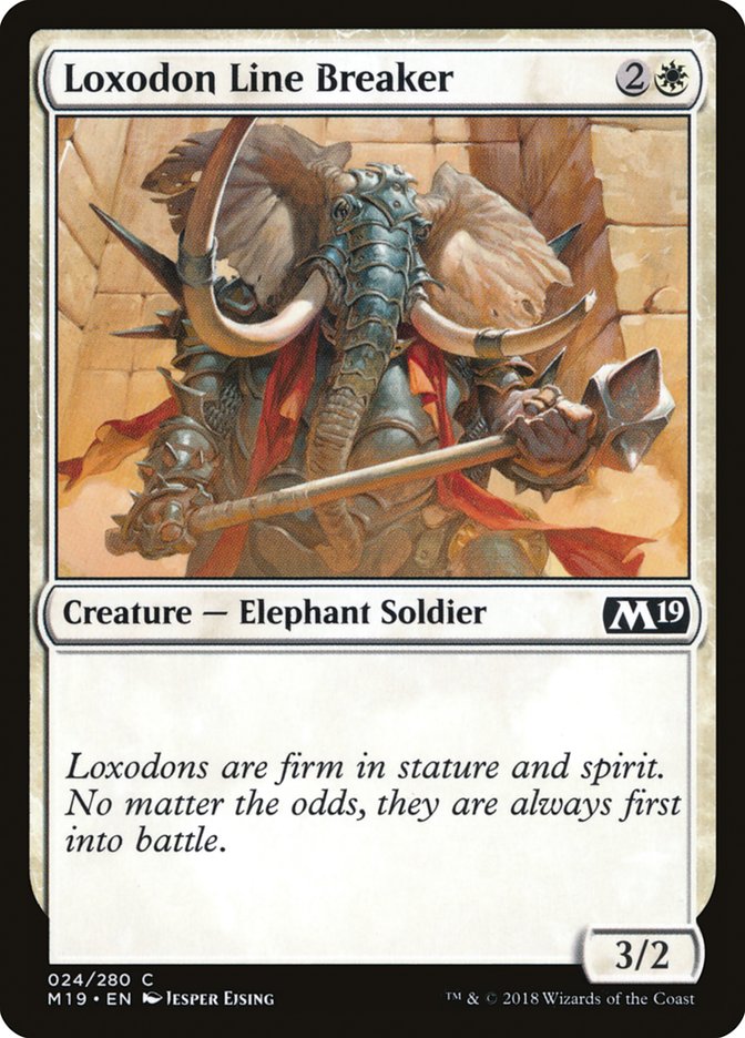 Loxodon Line Breaker – Common Magic: The Gathering card from Core Set 2019 (#24)