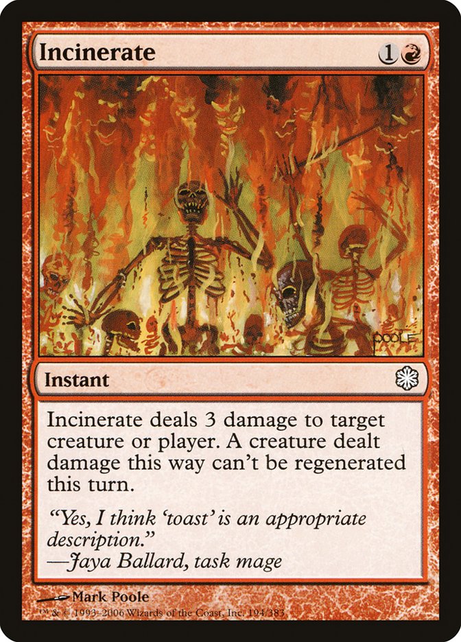 Incinerate – Common Magic: The Gathering card from Coldsnap Theme Decks (#194)