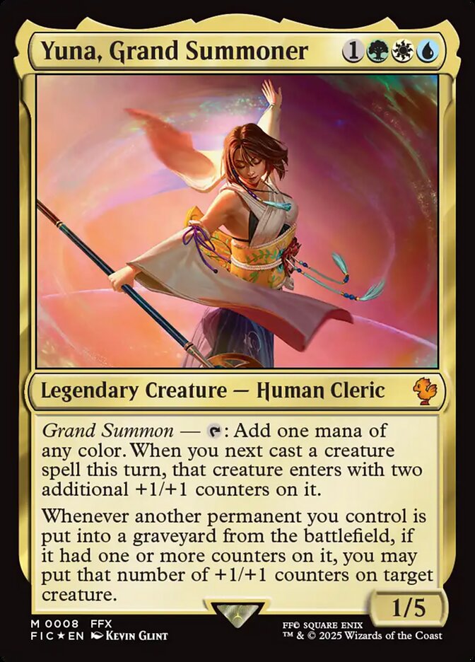 Yuna, Grand Summoner – Mythic Magic: The Gathering card from Final Fantasy Commander (#8)