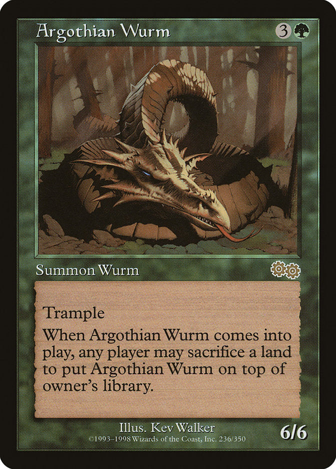 Argothian Wurm – Rare Magic: The Gathering card from Urza's Saga (#236)