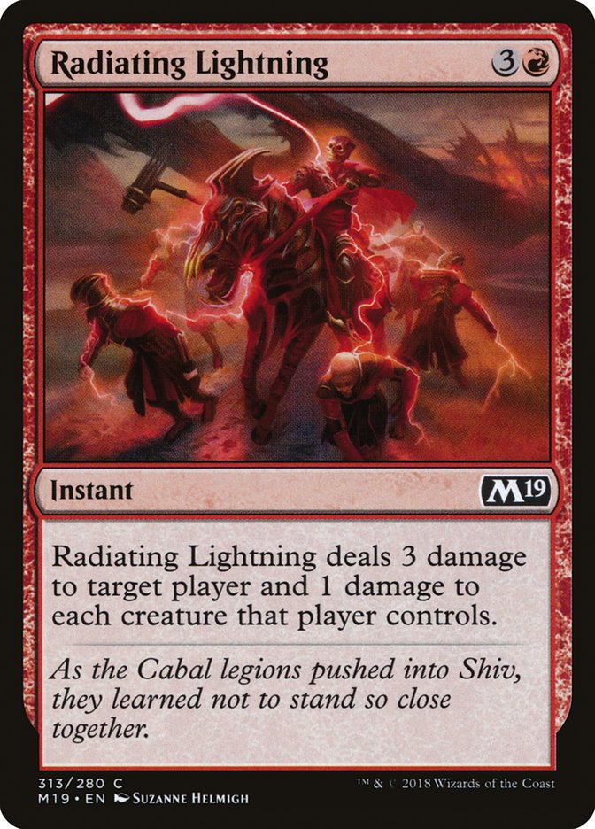 Radiating Lightning – Common Magic: The Gathering card from Core Set 2019 (#313)