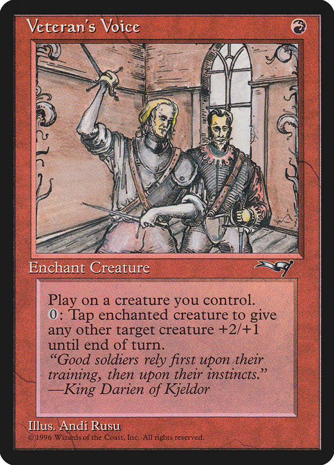 Veteran's Voice – Common Magic: The Gathering card from Alliances (#84a)
