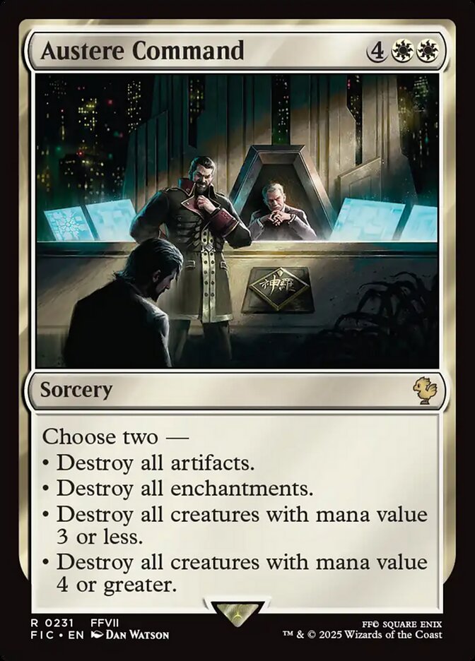 Austere Command – Rare Magic: The Gathering card from Final Fantasy Commander (#231)