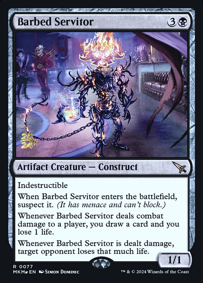 Barbed Servitor – Rare Magic: The Gathering card from Murders at Karlov Manor Promos (#77s)