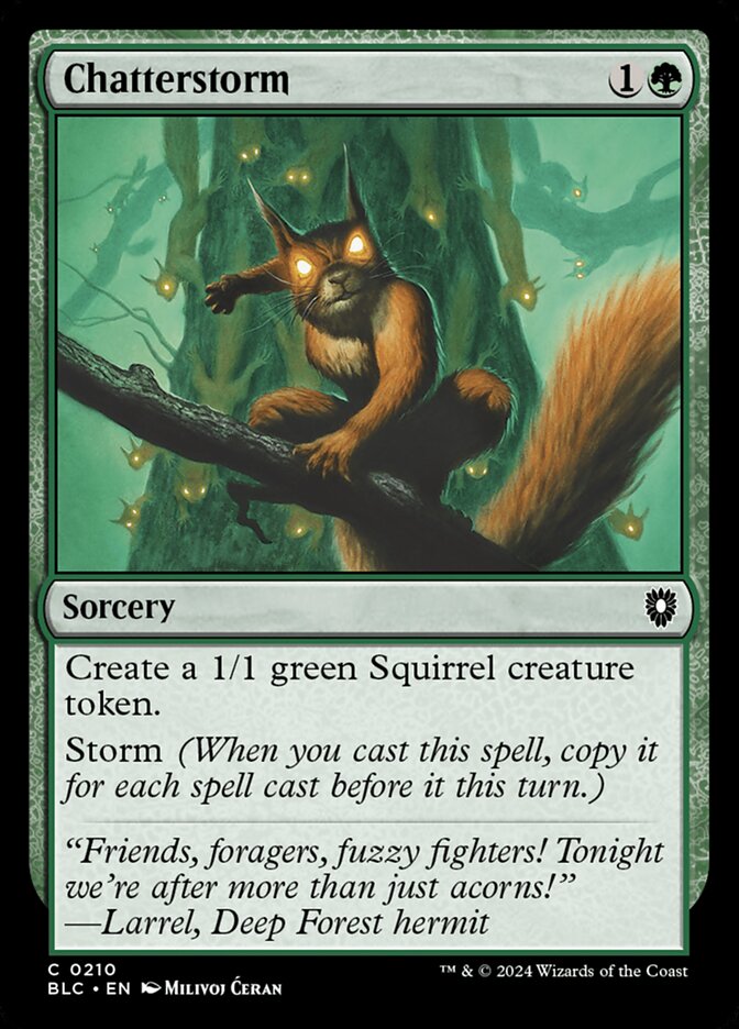 Chatterstorm – Common Magic: The Gathering card from Bloomburrow Commander (#210)