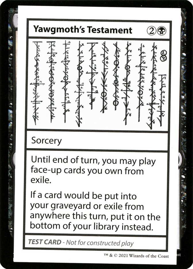 Yawgmoth's Testament – Rare Magic: The Gathering card from Mystery Booster Playtest Cards 2021 (#52)
