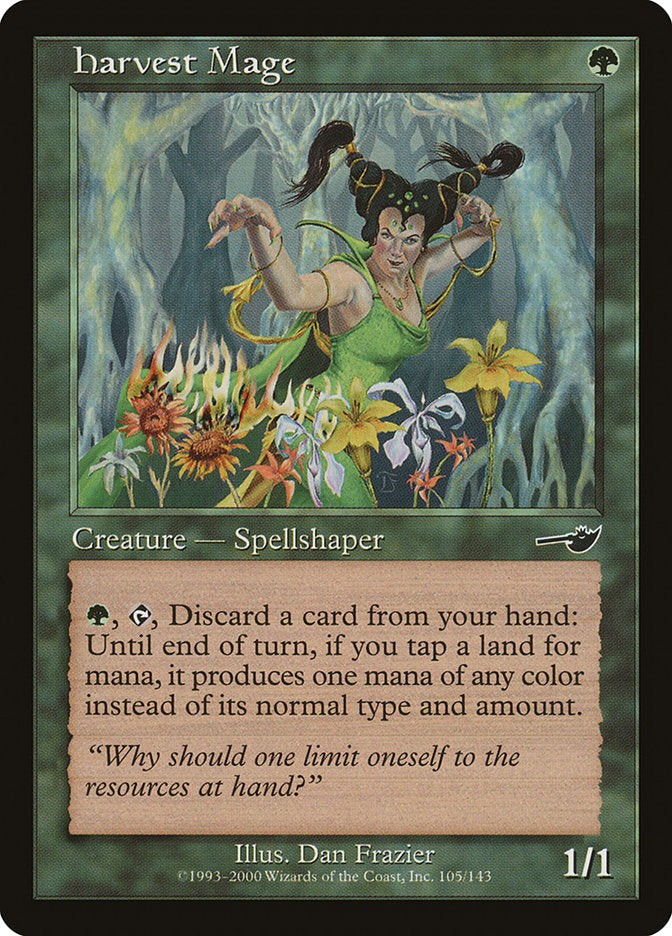 Harvest Mage – Common Magic: The Gathering card from Nemesis (#105)