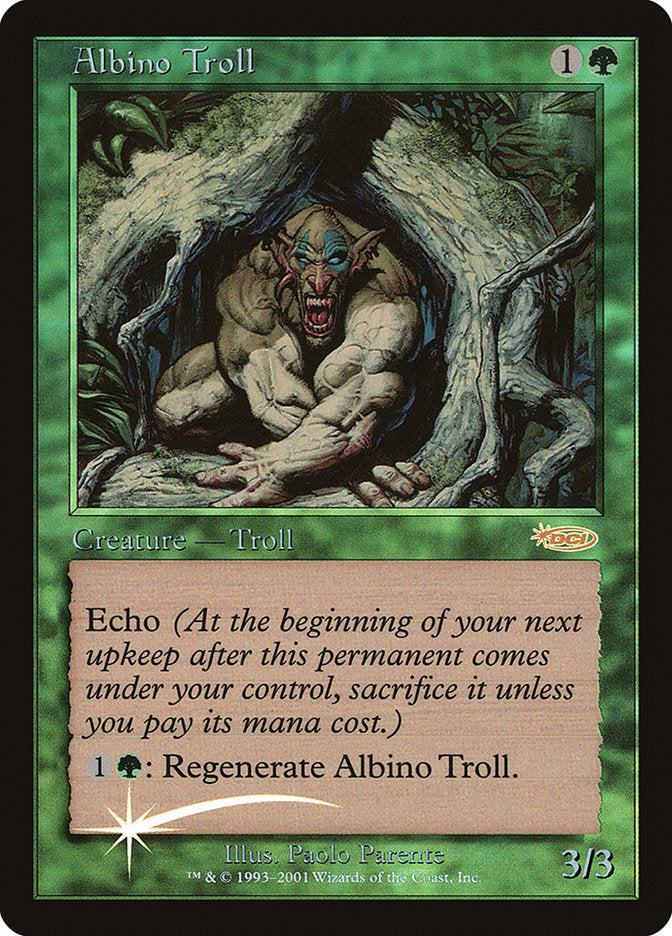 Albino Troll – Rare Magic: The Gathering card from Friday Night Magic 2002 (#2)