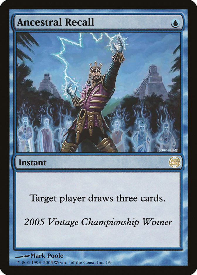 Ancestral Recall – Rare Magic: The Gathering card from Vintage Championship (#2005)