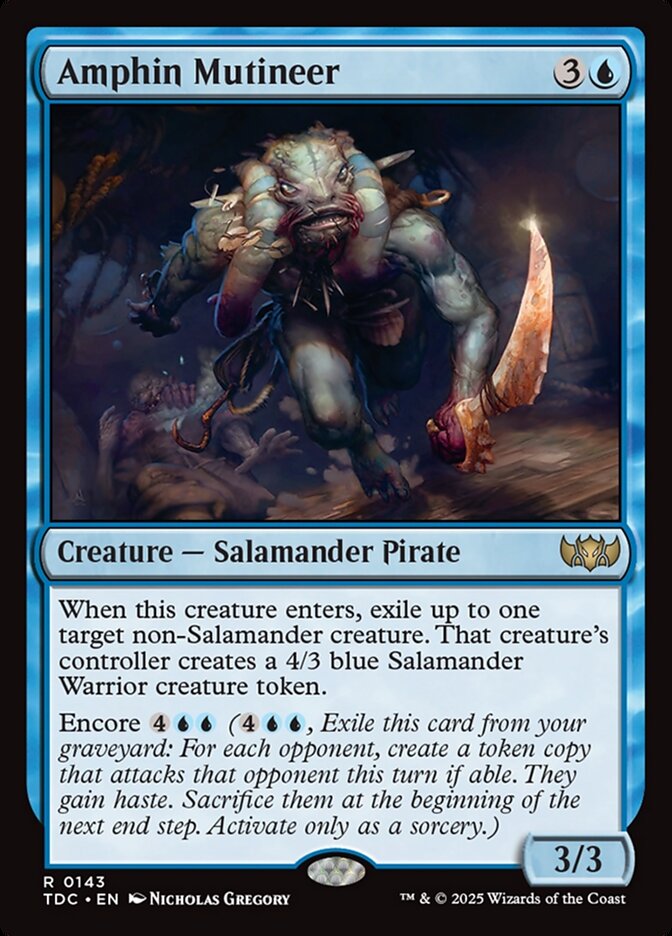 Amphin Mutineer – Rare Magic: The Gathering card from Tarkir: Dragonstorm Commander (#143)