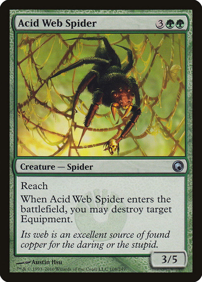 Acid Web Spider – Uncommon Magic: The Gathering card from Scars of Mirrodin (#108)