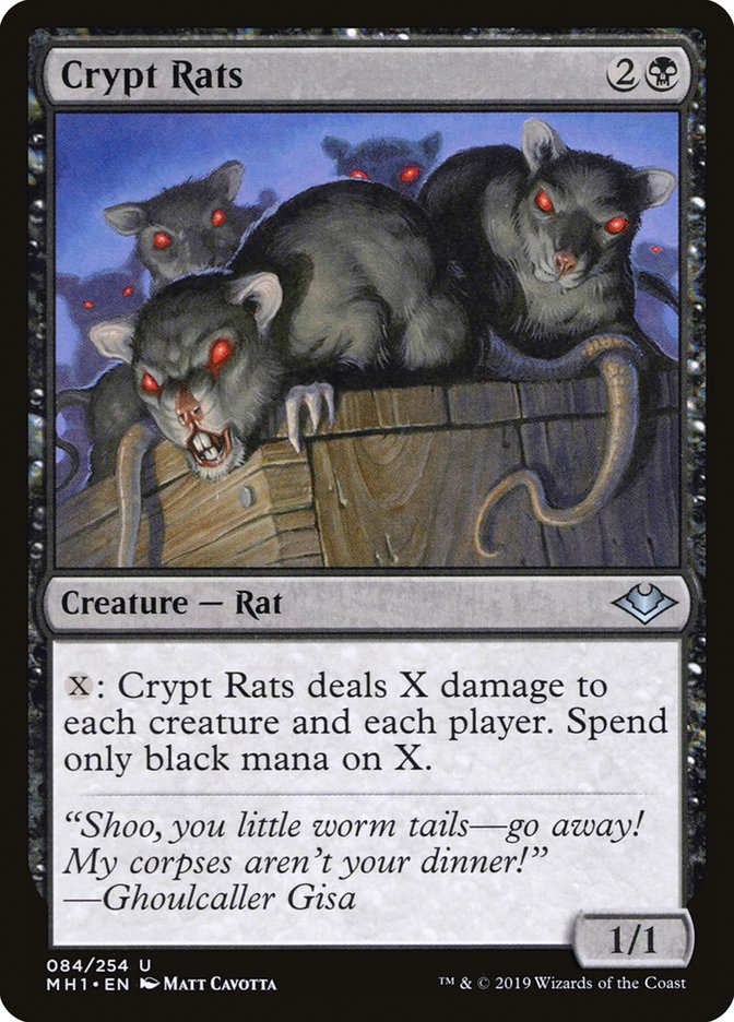 Crypt Rats – Uncommon Magic: The Gathering card from Modern Horizons (#84)