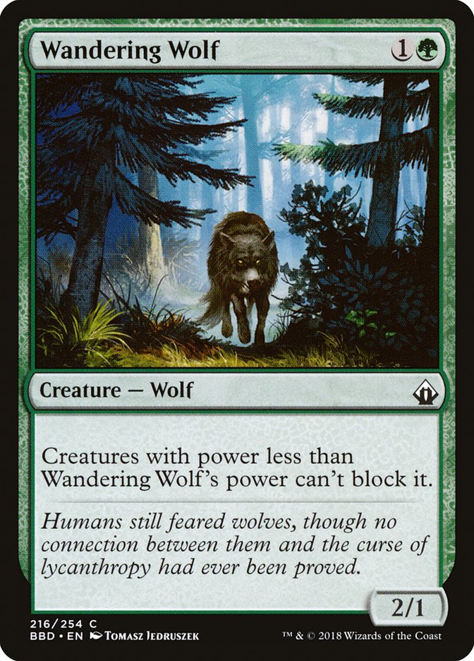 Wandering Wolf – Common Magic: The Gathering card from Battlebond (#216)