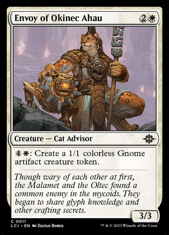 Envoy of Okinec Ahau – Common Magic: The Gathering card from The Lost Caverns of Ixalan (#11)