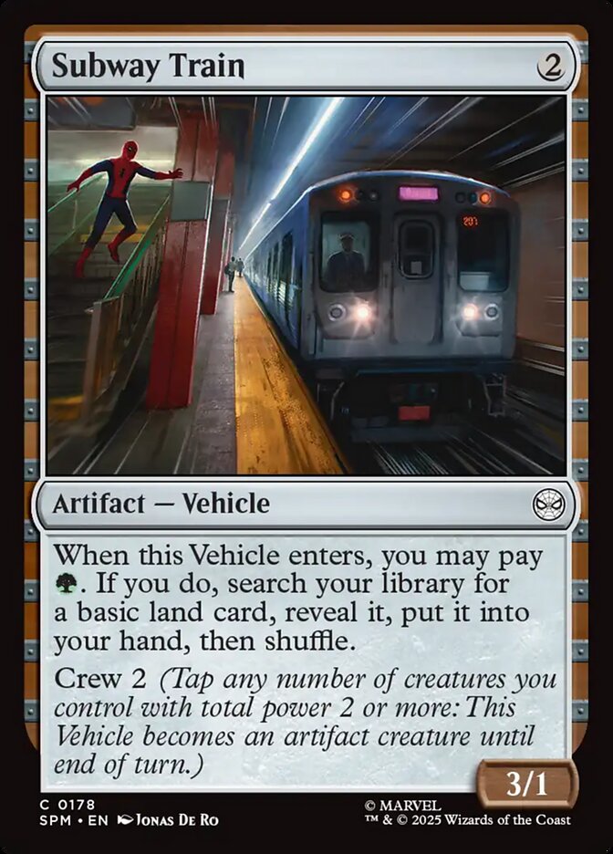 Subway Train – Common Magic: The Gathering card from Marvel's Spider-Man (#178)