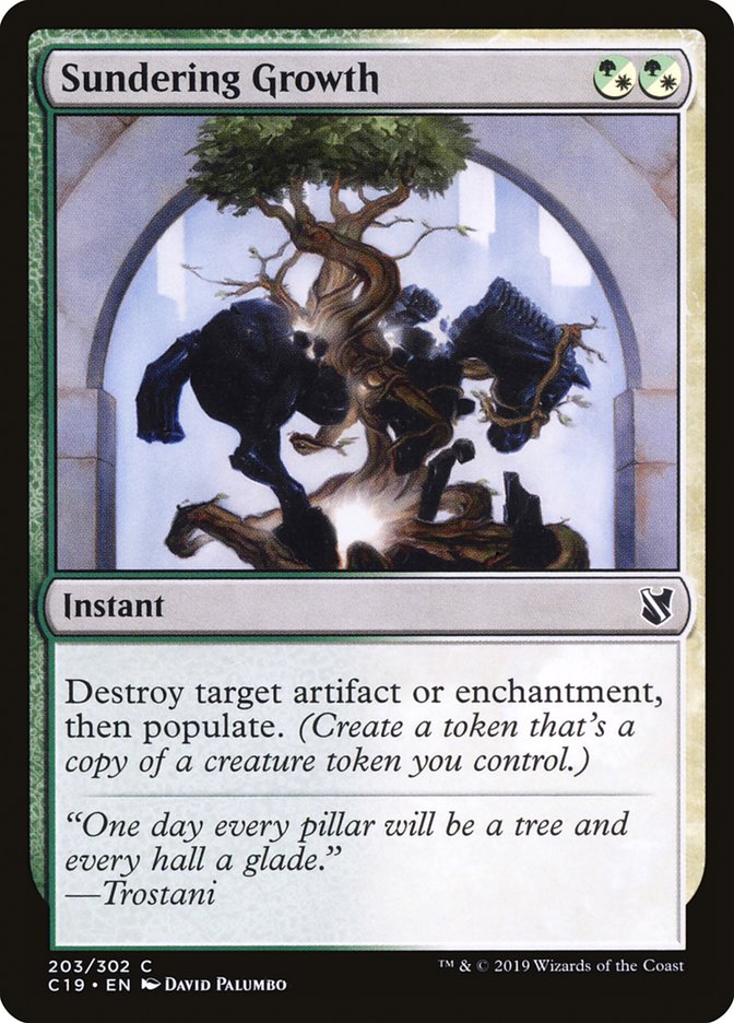 Sundering Growth – Common Magic: The Gathering card from Commander 2019 (#203)