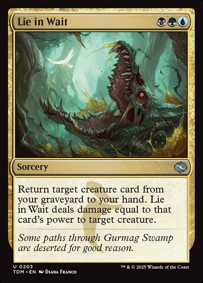 Lie in Wait – Uncommon Magic: The Gathering card from Tarkir: Dragonstorm (#203)