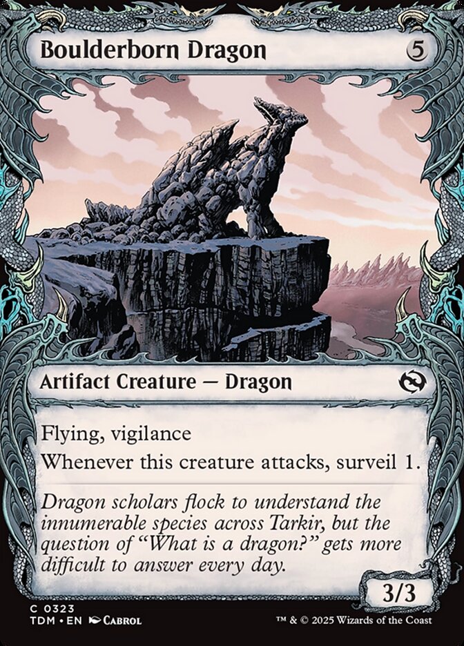 Boulderborn Dragon – Common Magic: The Gathering card from Tarkir: Dragonstorm (#323)