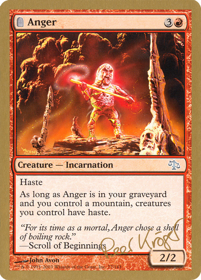 Anger – Uncommon Magic: The Gathering card from World Championship Decks 2003 (#pk77)