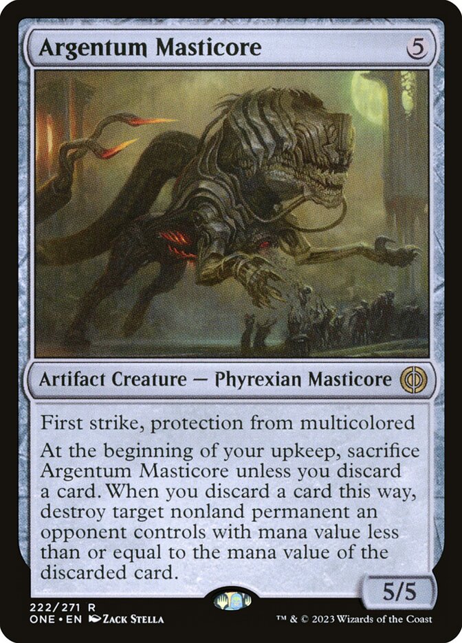Argentum Masticore – Rare Magic: The Gathering card from Phyrexia: All Will Be One (#222)