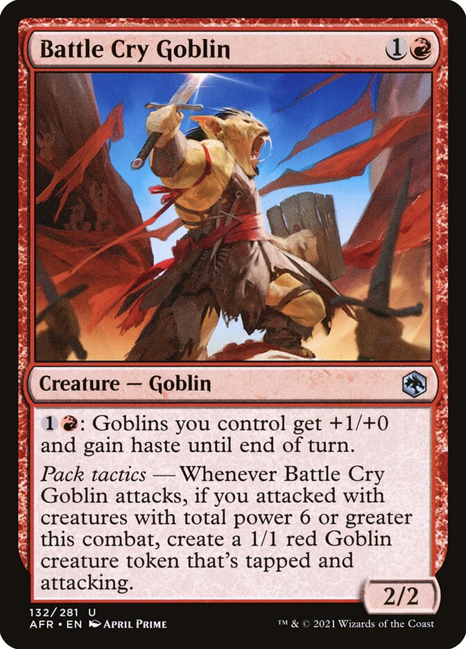 Battle Cry Goblin – Uncommon Magic: The Gathering card from Adventures in the Forgotten Realms (#132)