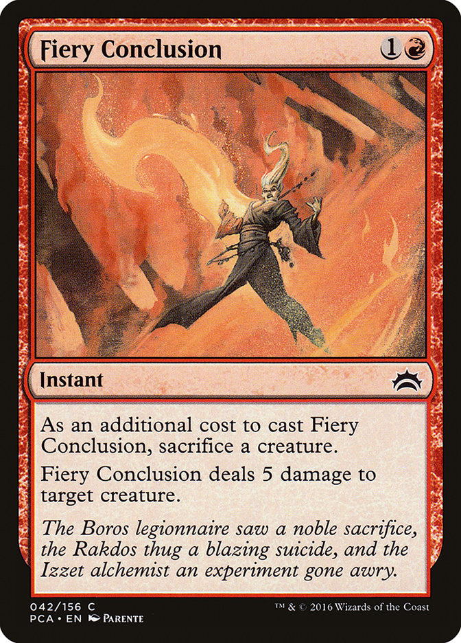 Fiery Conclusion – Common Magic: The Gathering card from Planechase Anthology (#42)