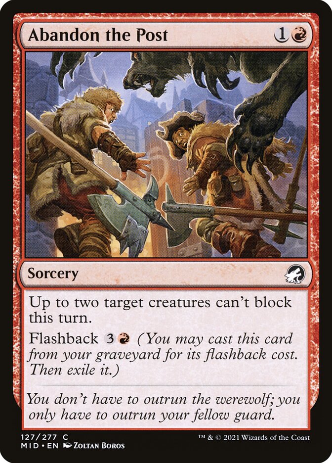 Abandon the Post – Common Magic: The Gathering card from Innistrad: Midnight Hunt (#127)
