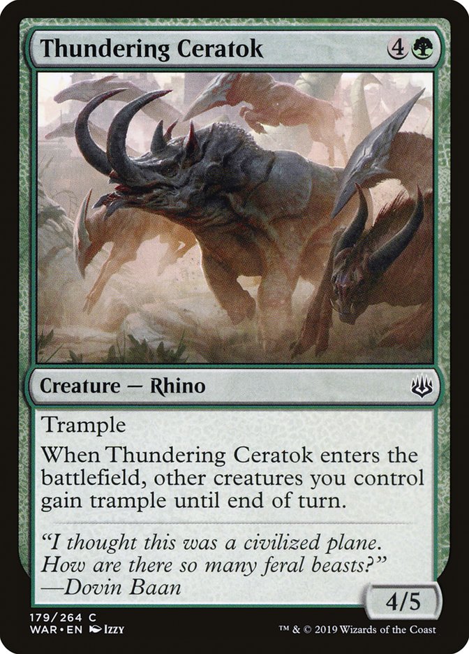 Thundering Ceratok – Common Magic: The Gathering card from War of the Spark (#179)