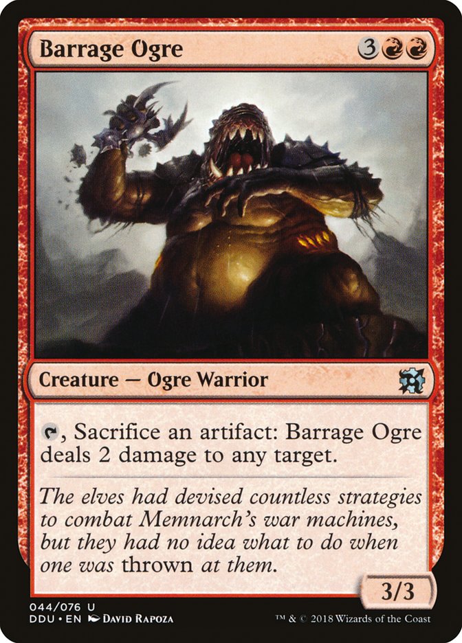 Barrage Ogre – Uncommon Magic: The Gathering card from Duel Decks: Elves vs. Inventors (#44)