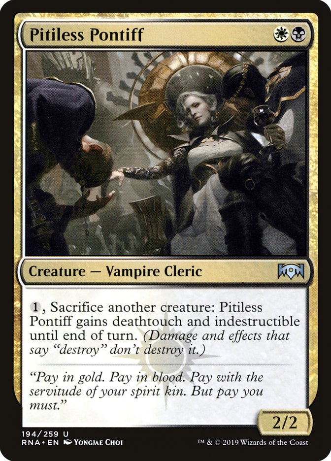 Pitiless Pontiff – Uncommon Magic: The Gathering card from Ravnica Allegiance (#194)