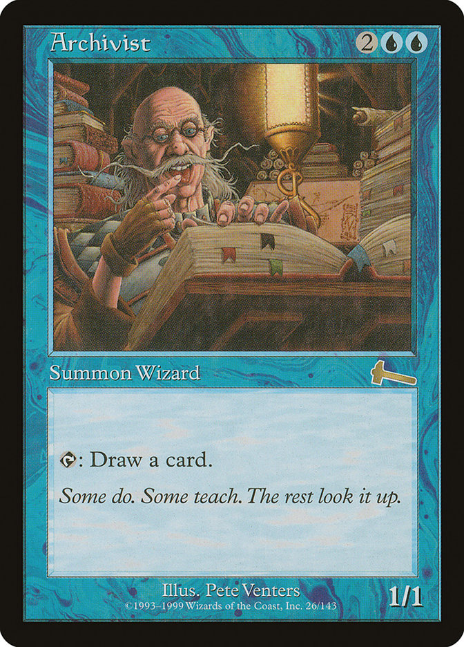 Archivist – Rare Magic: The Gathering card from Urza's Legacy (#26)
