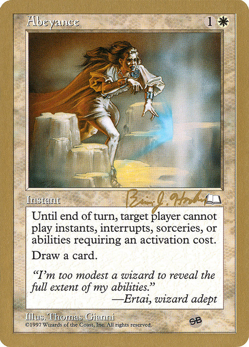 Abeyance – Rare Magic: The Gathering card from World Championship Decks 1998 (#bh1sb)