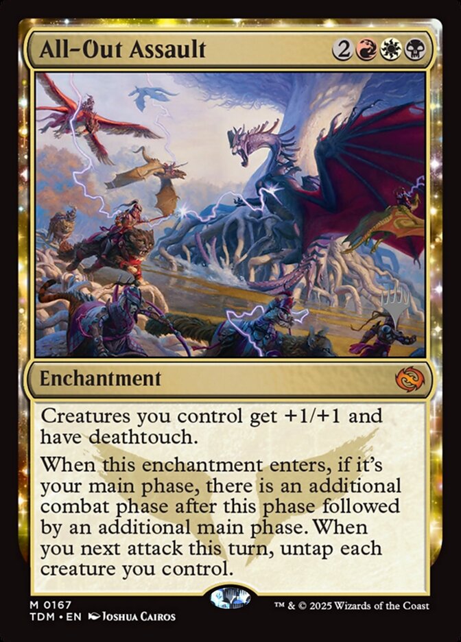 All-Out Assault – Mythic Magic: The Gathering card from Tarkir: Dragonstorm Promos (#167p)