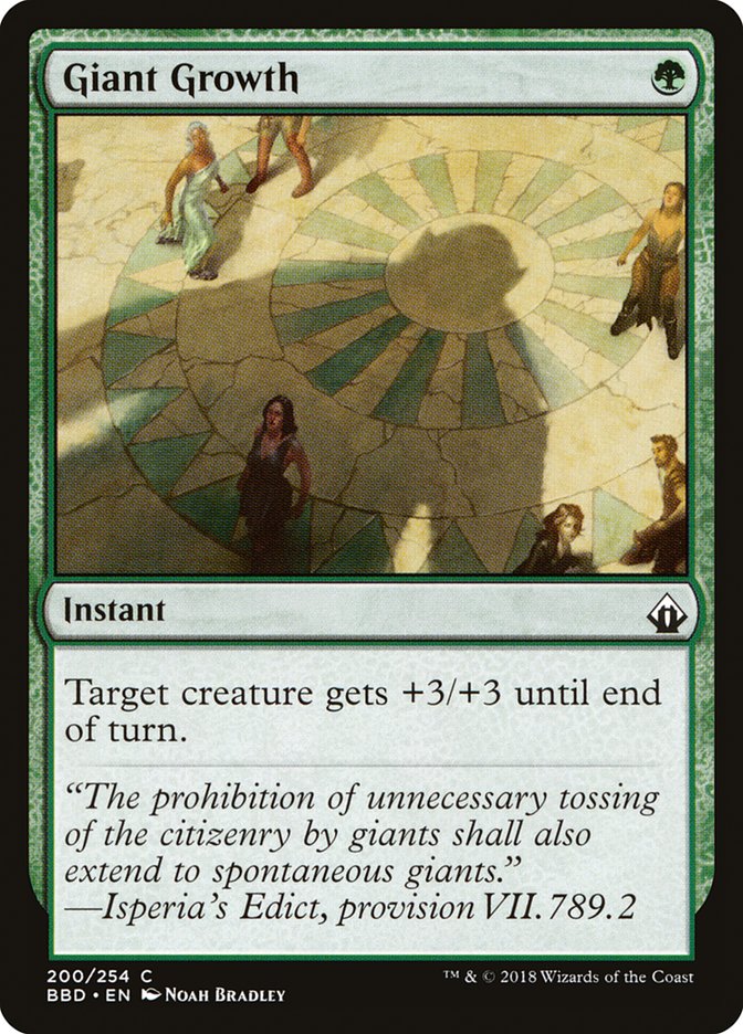 Giant Growth – Common Magic: The Gathering card from Battlebond (#200)
