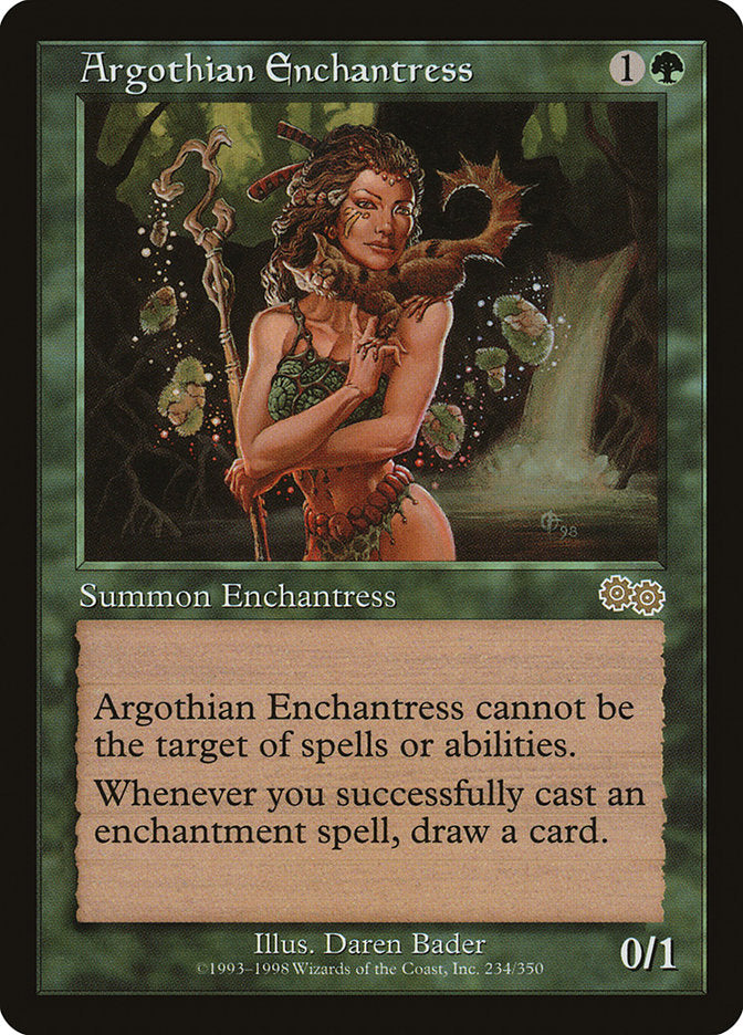 Argothian Enchantress – Rare Magic: The Gathering card from Urza's Saga (#234)