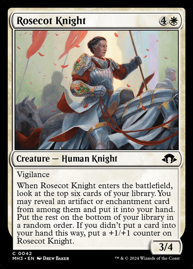 Rosecot Knight – Common Magic: The Gathering card from Modern Horizons 3 (#42)